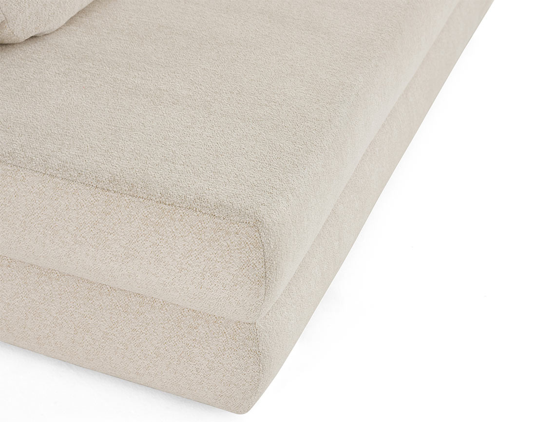 Canapé droit 3 places convertible avec coffre en tissu texturé Nora