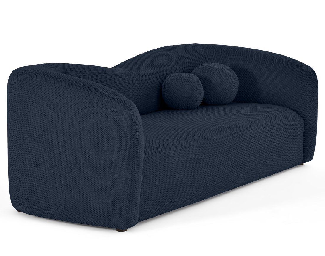 Canapé droit 3 places en velours texturé Charles