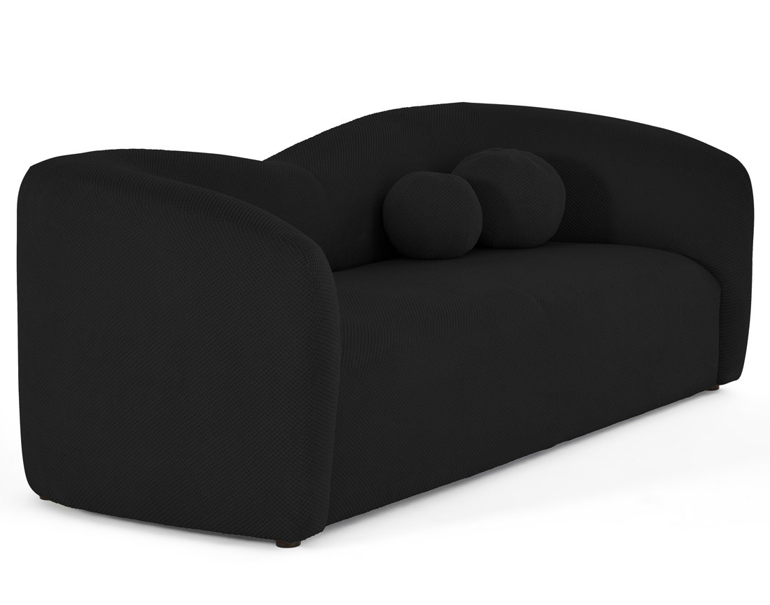 Canapé droit 3 places en velours texturé Charles