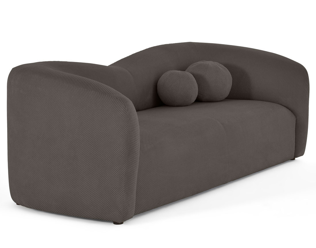 Canapé droit 3 places en velours texturé Charles