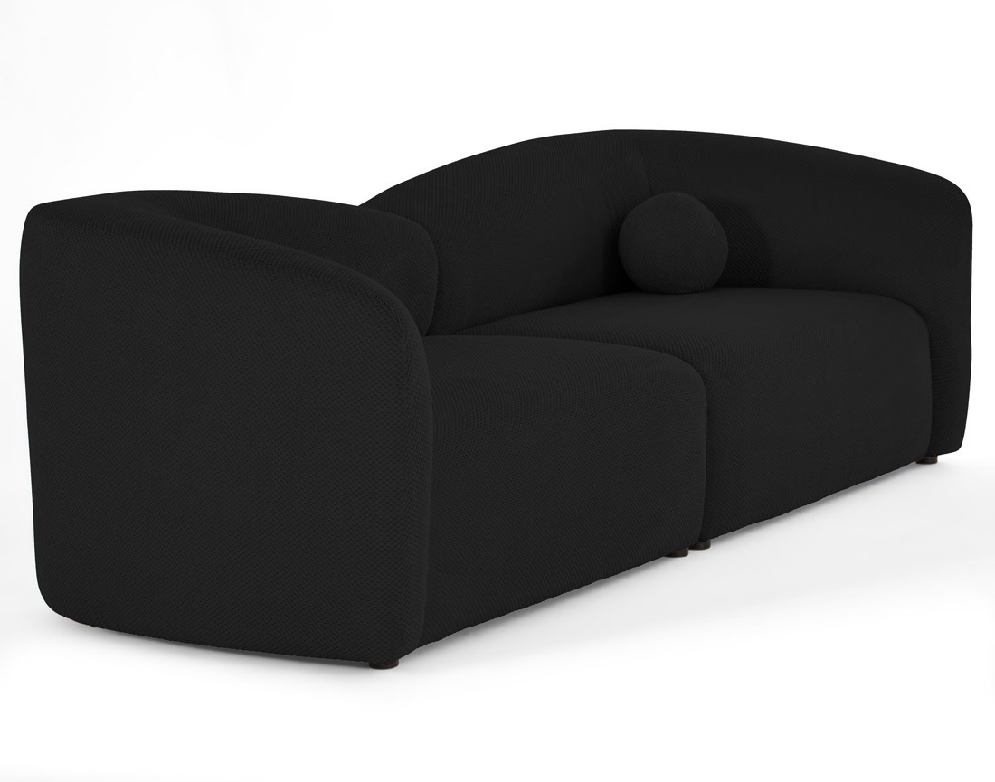 Canapé droit 4 places en velours texturé Charles