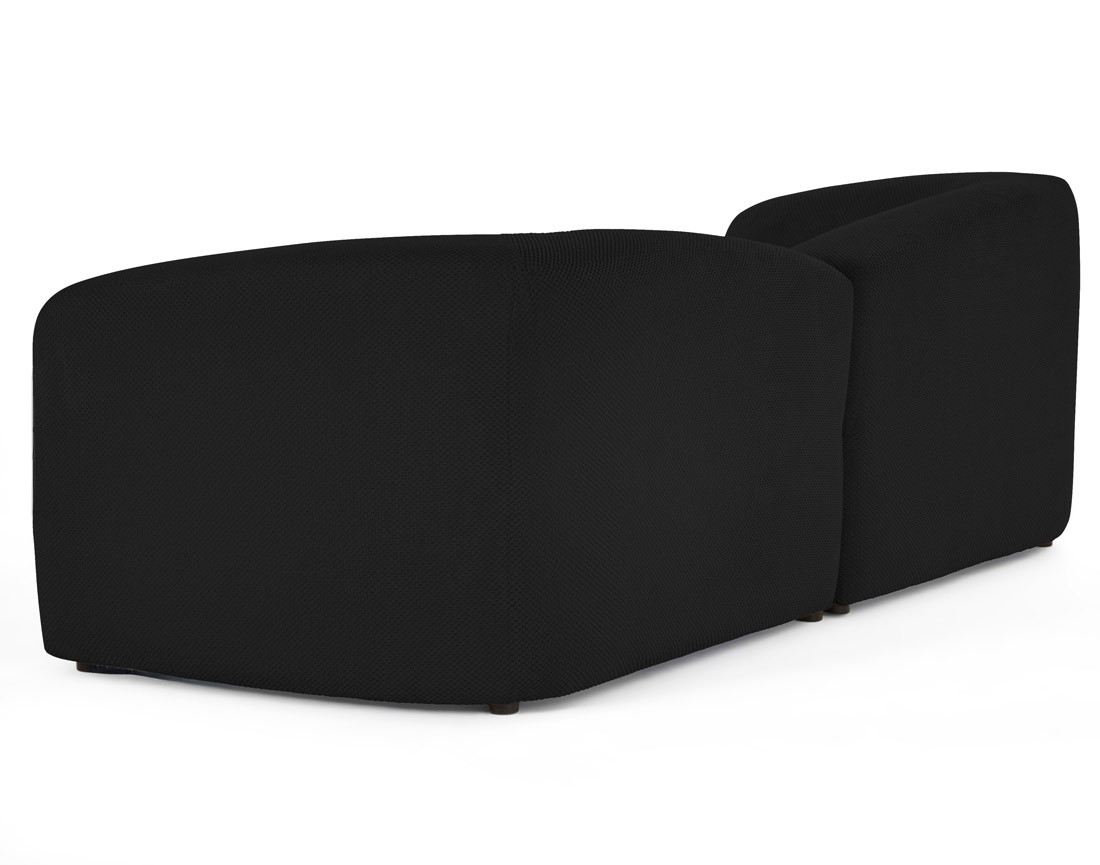 Canapé droit 4 places en velours texturé Charles