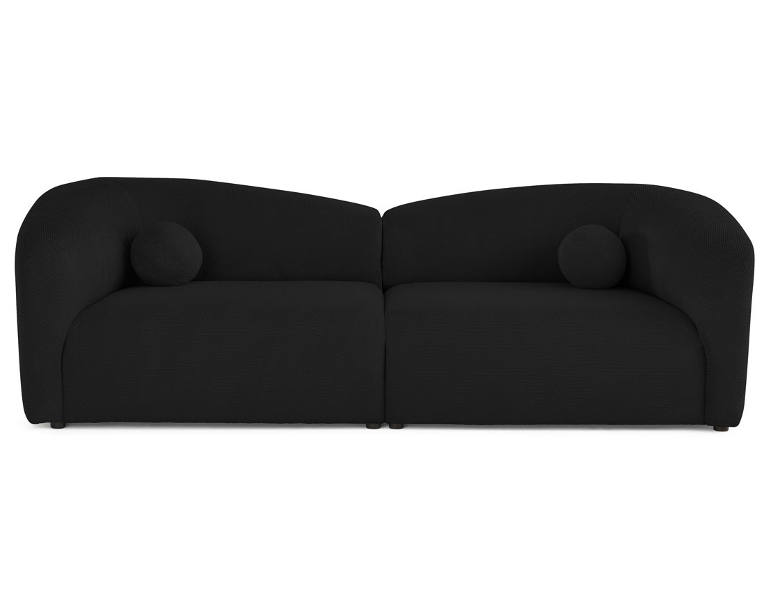 Canapé droit 4 places en velours texturé Charles