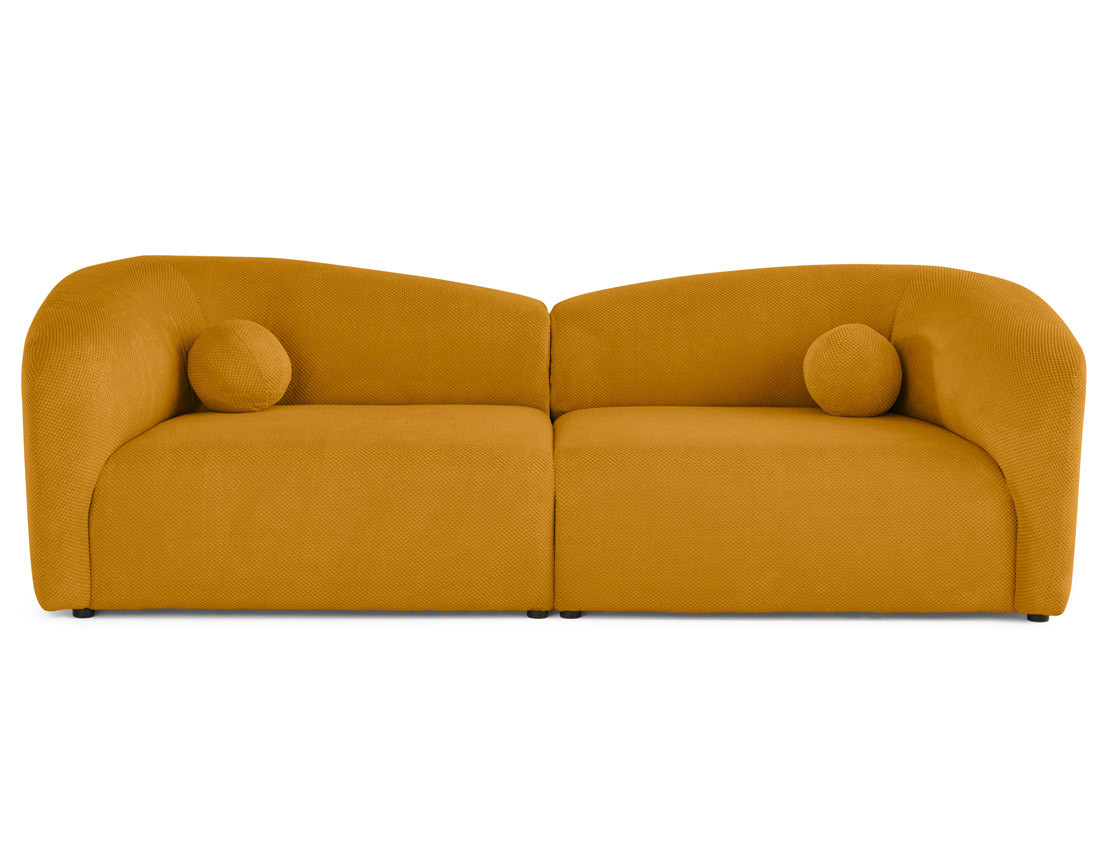 Canapé droit 4 places en velours texturé Charles