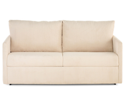 Canapé 3 places convertible couchage quotidien matelas 12 cm en velours côtelé Ottawa