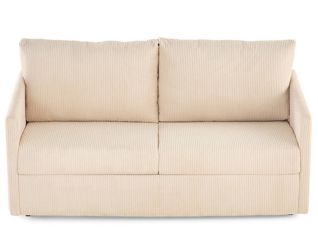 Canapé 3 places convertible couchage quotidien matelas 12 cm en velours côtelé Ottawa