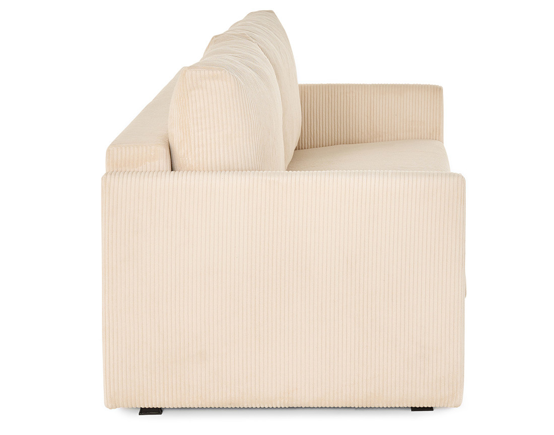 Canapé 3 places convertible couchage quotidien matelas 12 cm en velours côtelé Ottawa