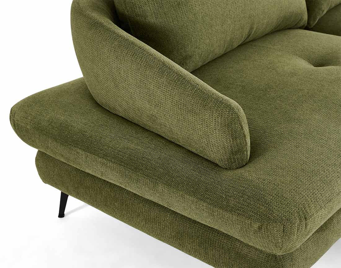 Canapé d'angle droit 4 places convertible avec coffre en tissu texturé Ninon