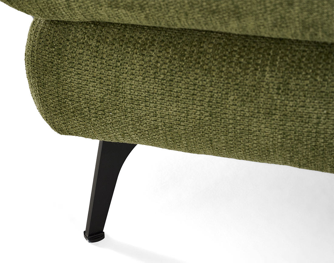 Canapé d'angle droit 4 places convertible avec coffre en tissu texturé Ninon