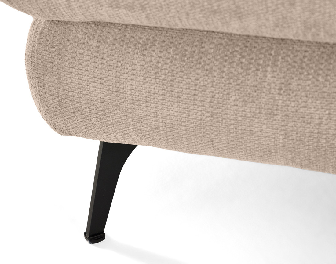Canapé d'angle droit 4 places convertible avec coffre en tissu texturé Ninon