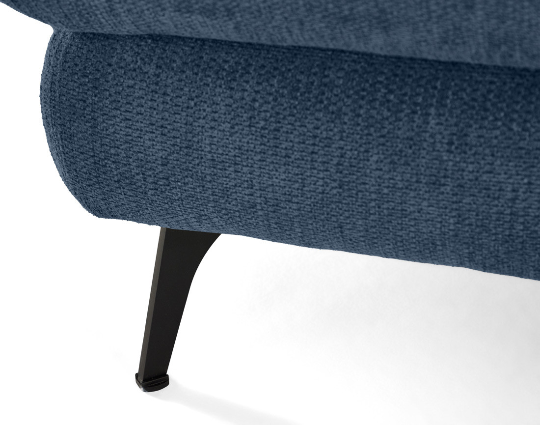 Canapé d'angle droit 4 places convertible avec coffre en tissu texturé Ninon