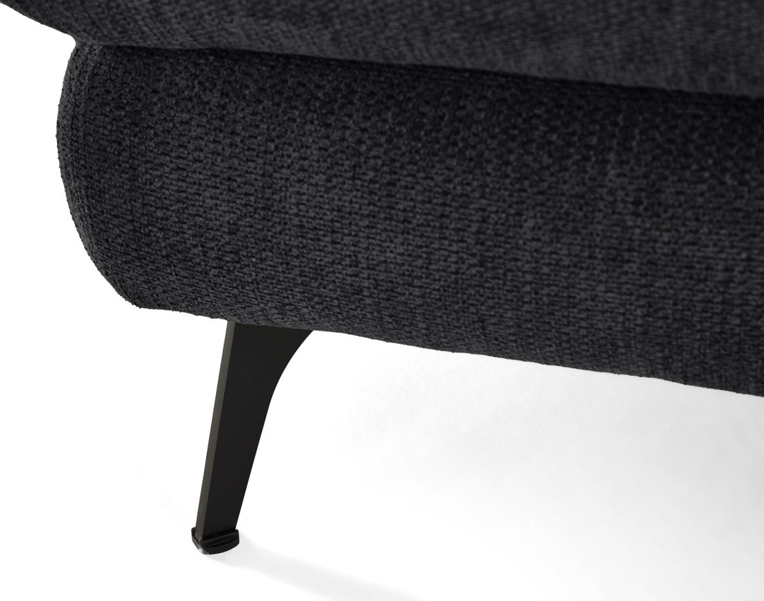 Canapé d'angle droit 4 places convertible avec coffre en tissu texturé Ninon