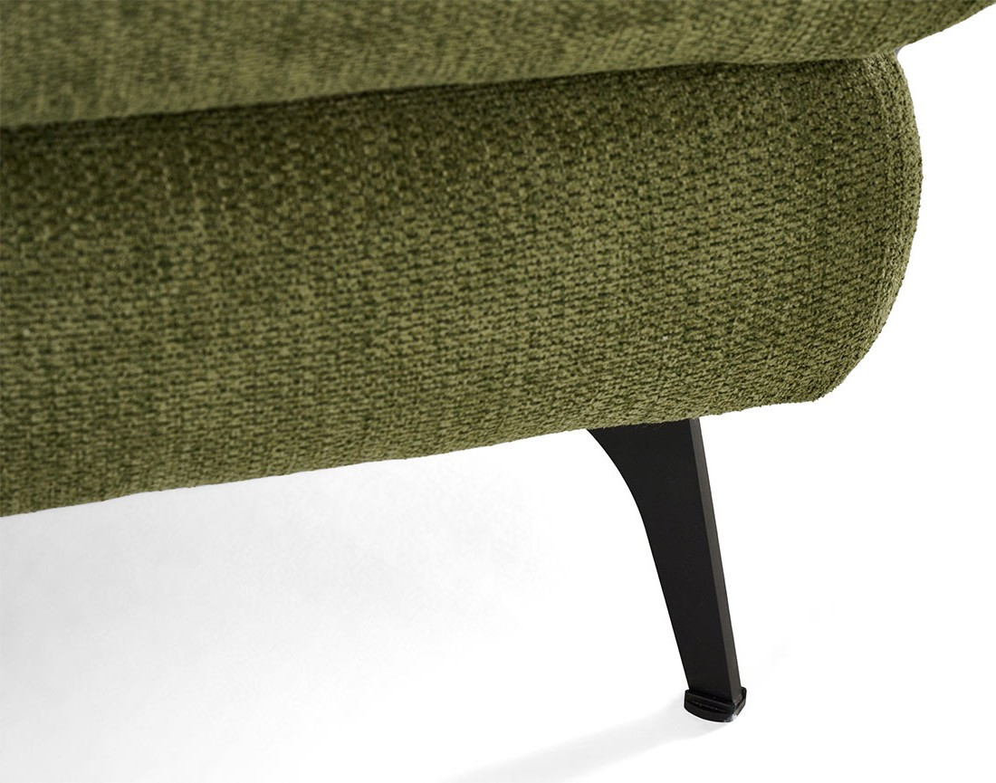 Canapé d'angle gauche 4 places convertible avec coffre en tissu texturé Ninon