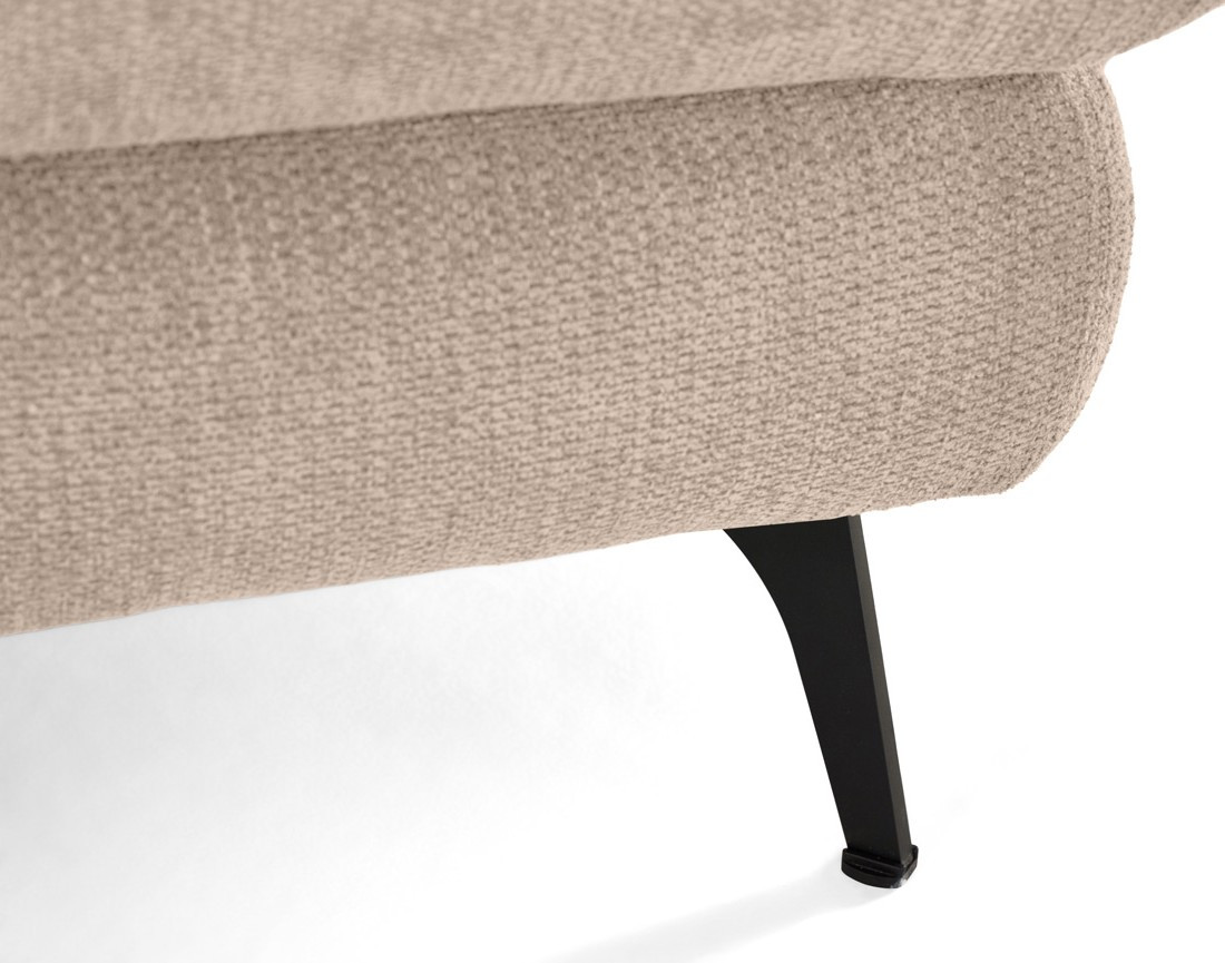 Canapé d'angle gauche 4 places convertible avec coffre en tissu texturé Ninon