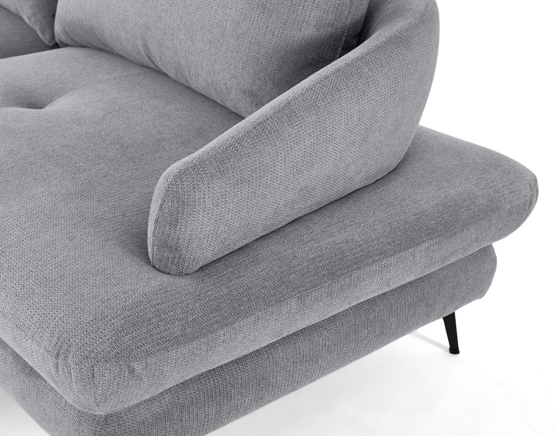 Canapé d'angle gauche 4 places convertible avec coffre en tissu texturé Ninon