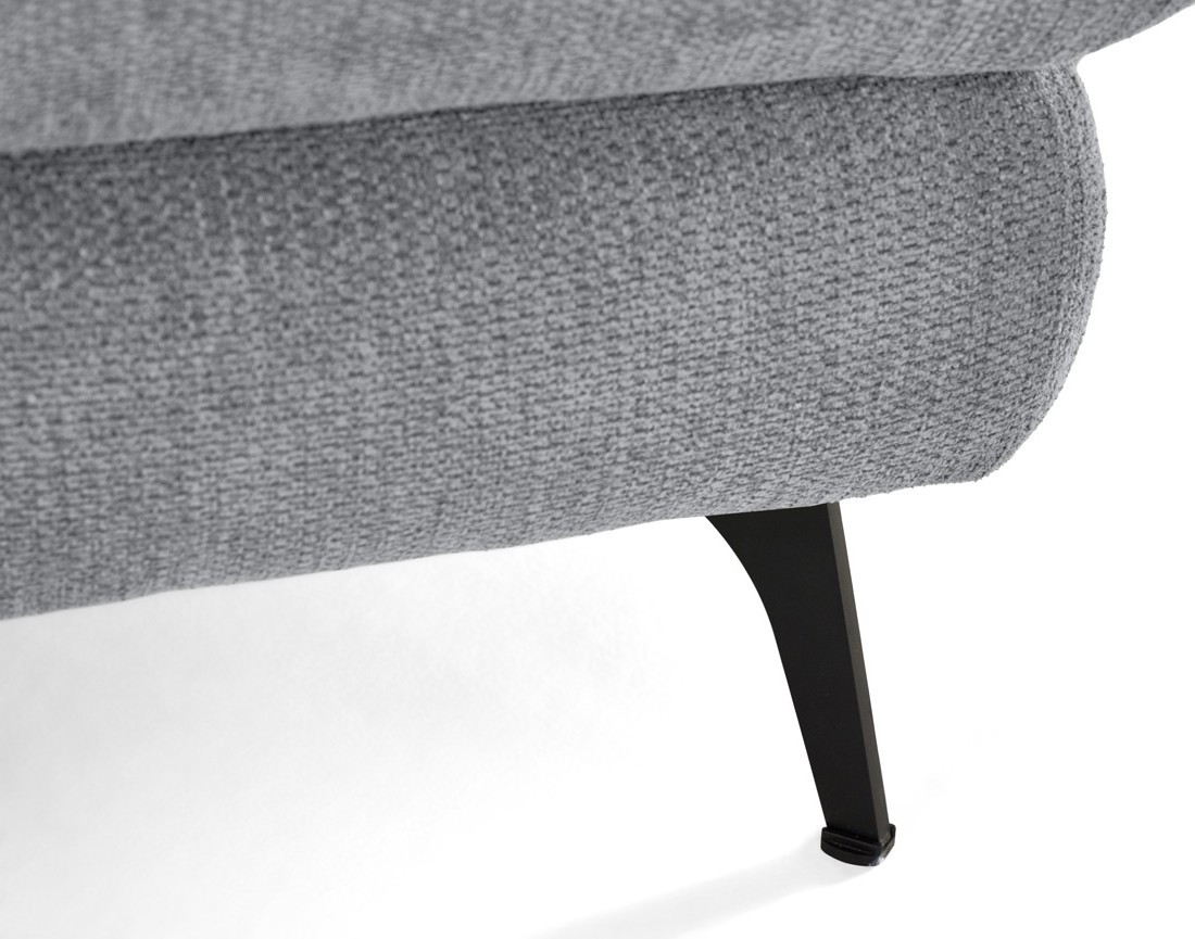 Canapé d'angle gauche 4 places convertible avec coffre en tissu texturé Ninon
