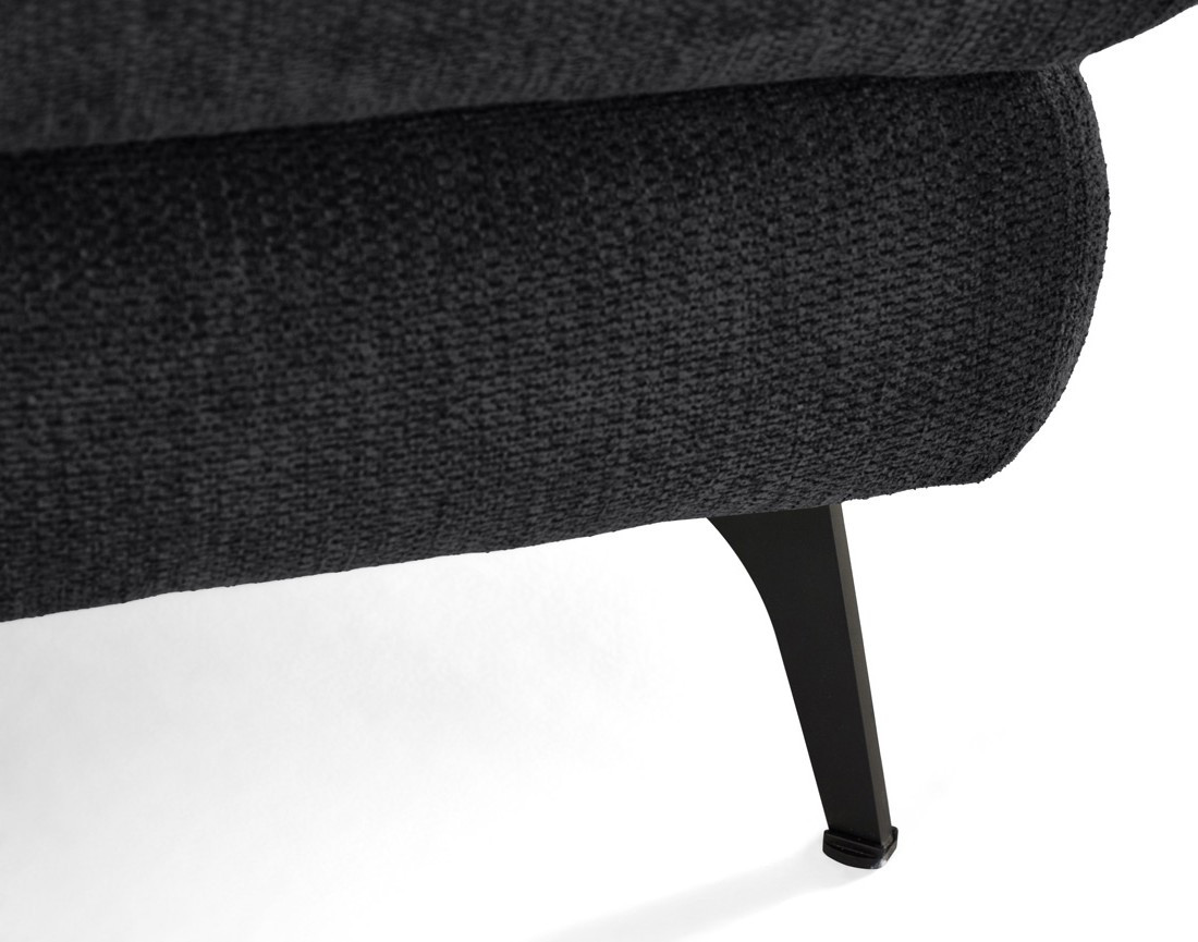 Canapé d'angle gauche 4 places convertible avec coffre en tissu texturé Ninon