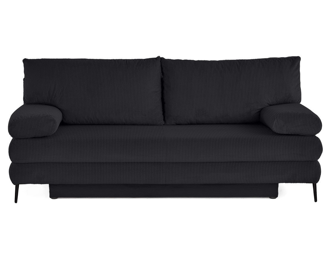 Canapé droit 3 places convertible avec coffre en velours côtelé Elton