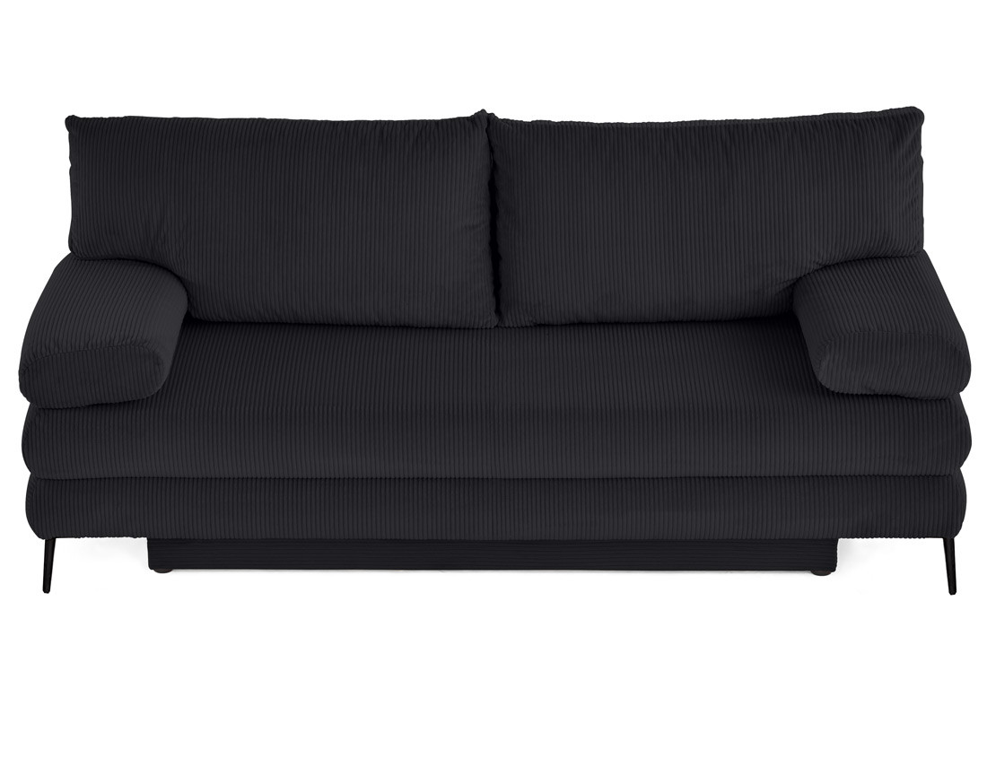 Canapé droit 3 places convertible avec coffre en velours côtelé Elton