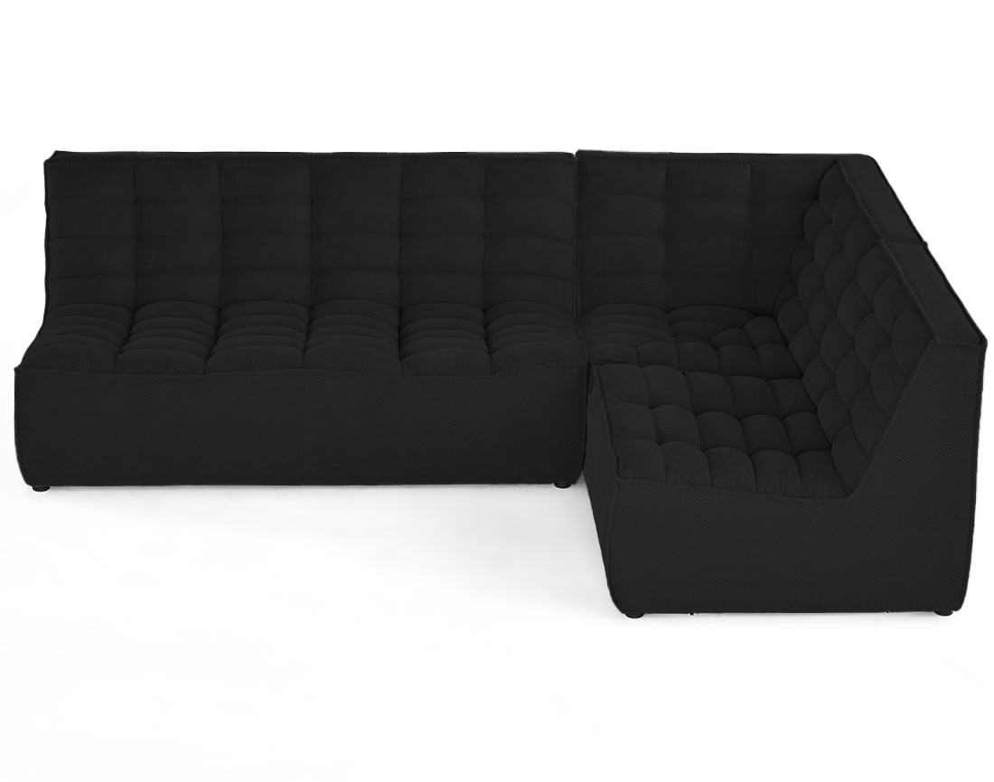 Canapé modulable d'angle réversible 4 places en velours texturé Ellie