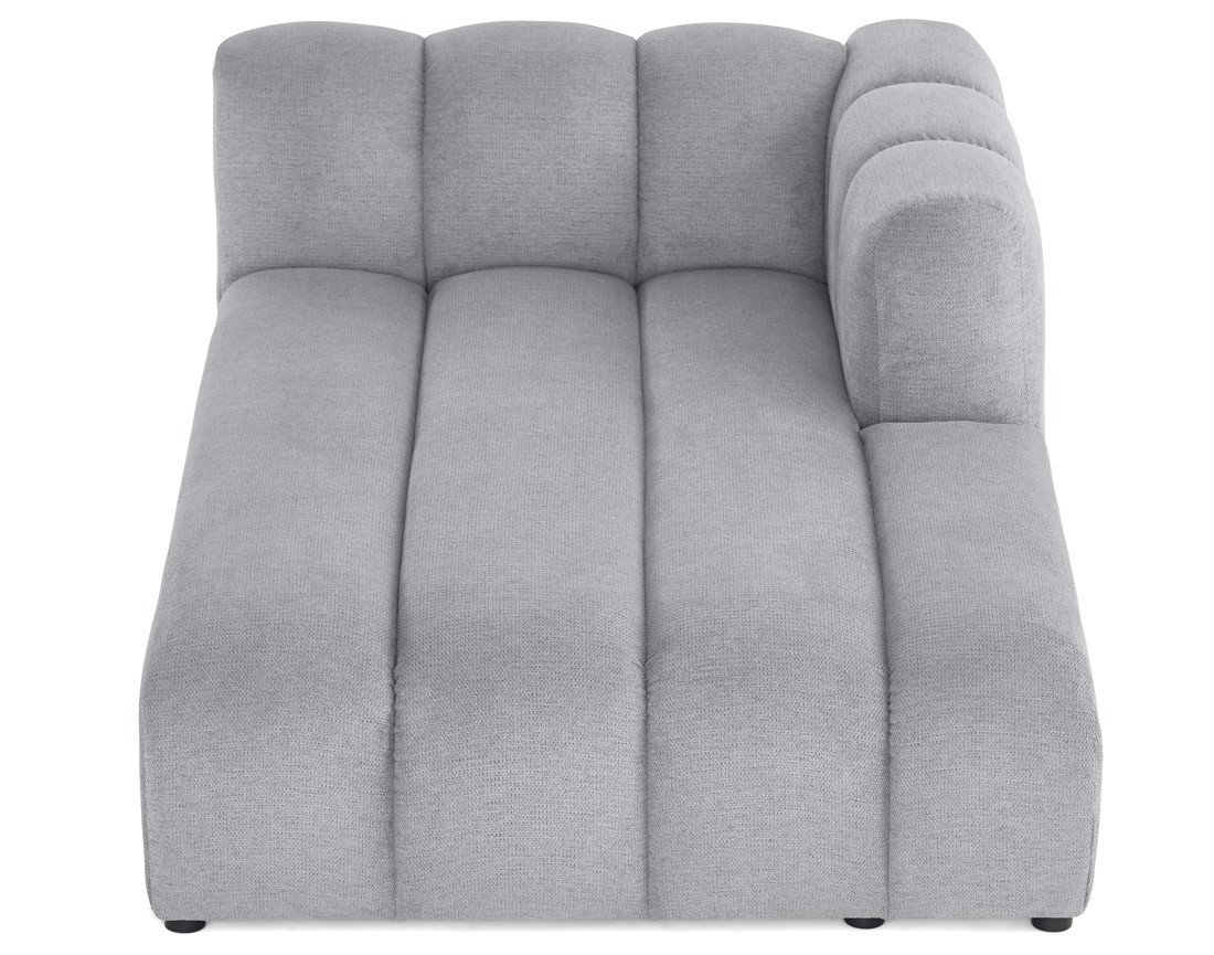 Module d'assise méridienne droit en tissu texturé Debbie