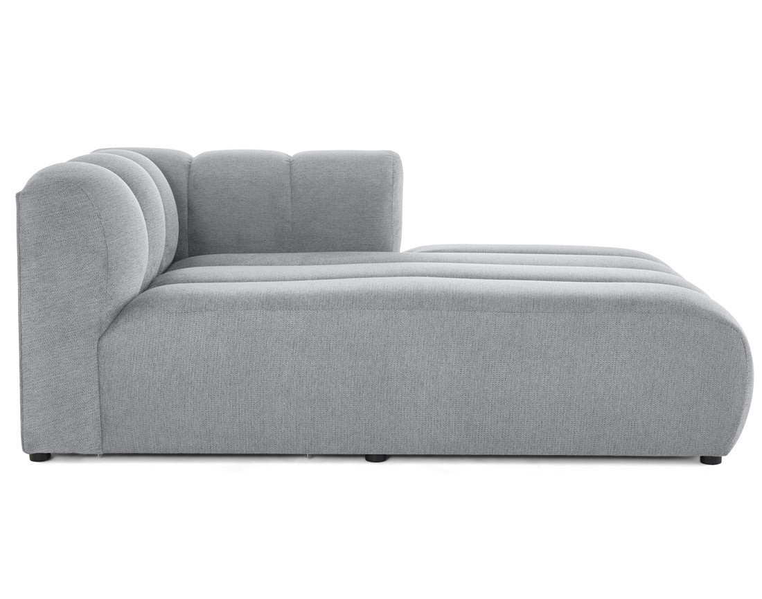 Module d'assise méridienne droit en tissu texturé Debbie