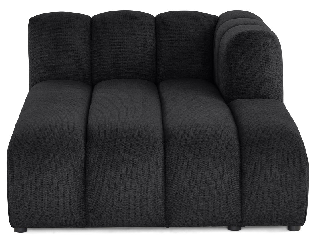 Module d'assise méridienne droit en tissu texturé Debbie