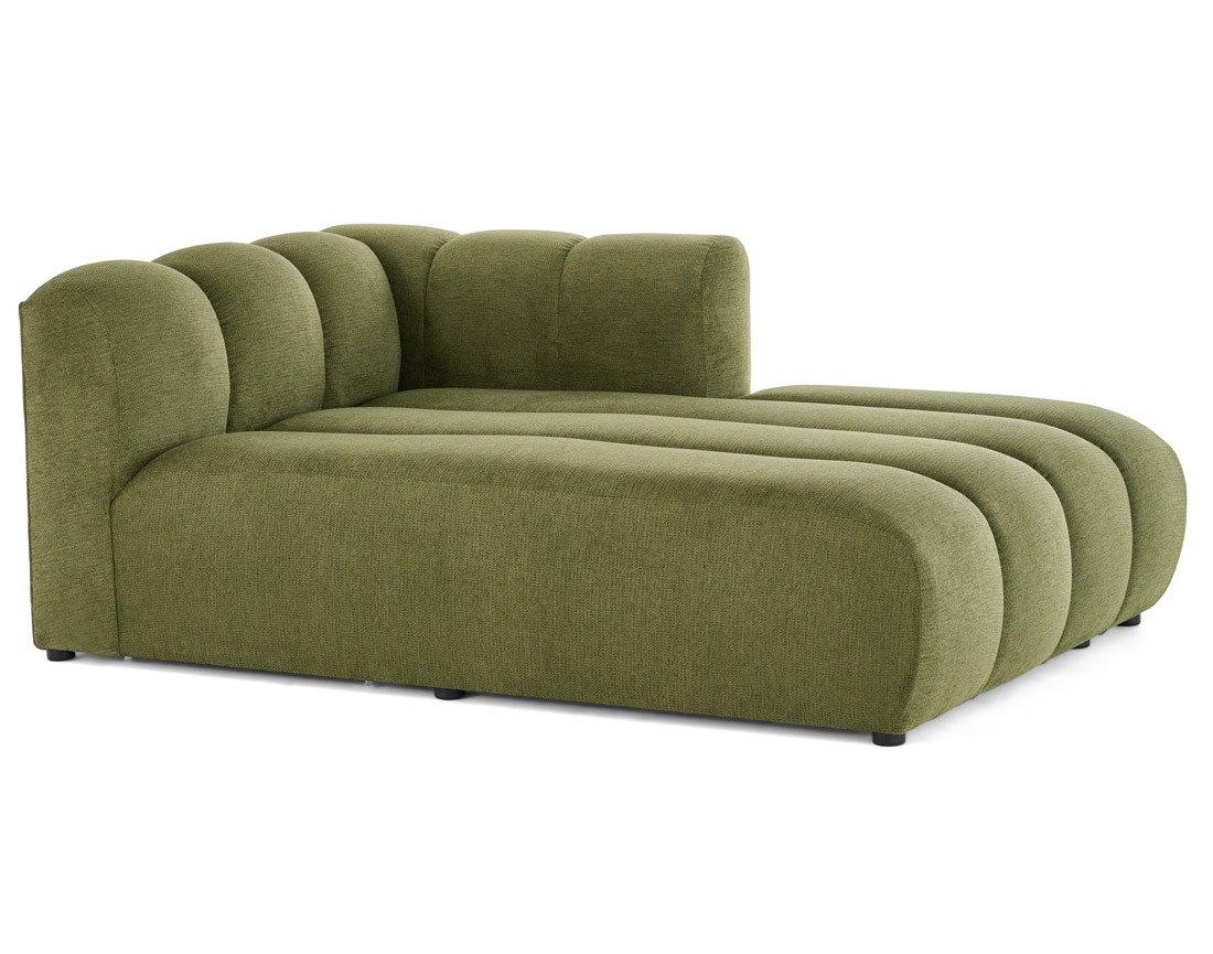 Module d'assise méridienne droit en tissu texturé Debbie