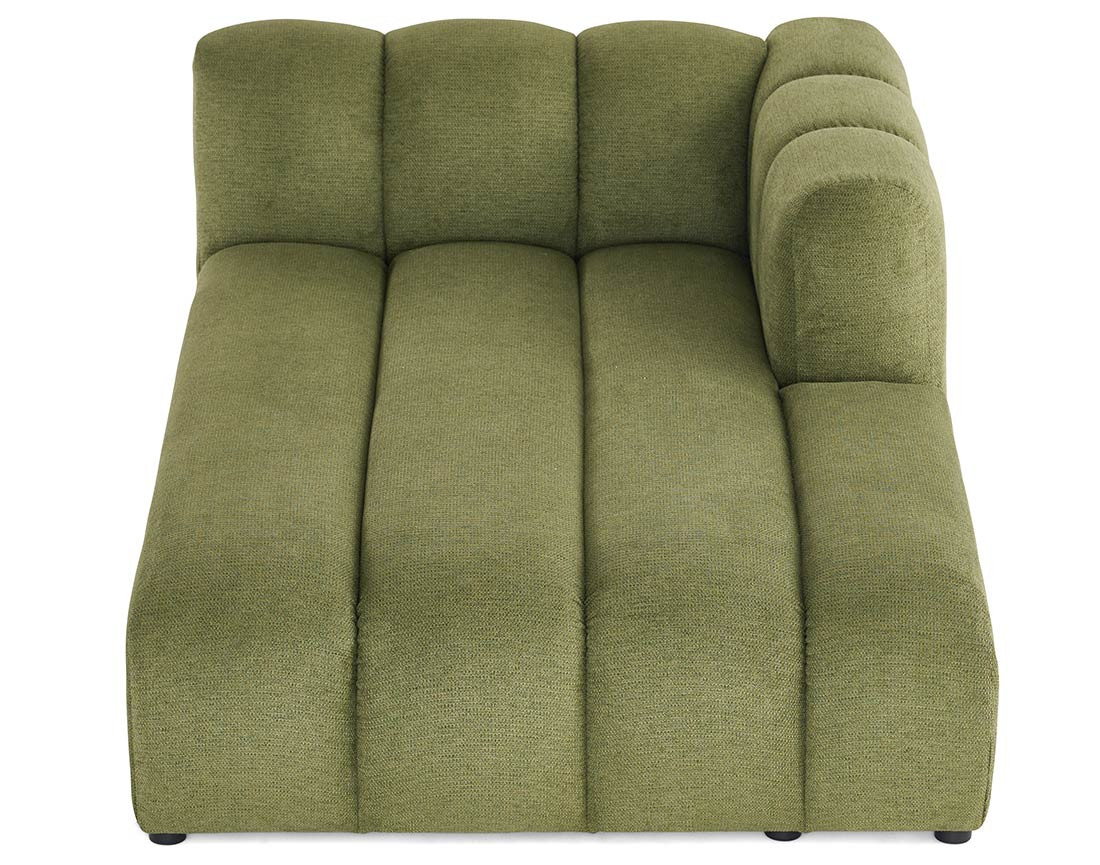 Module d'assise méridienne droit en tissu texturé Debbie