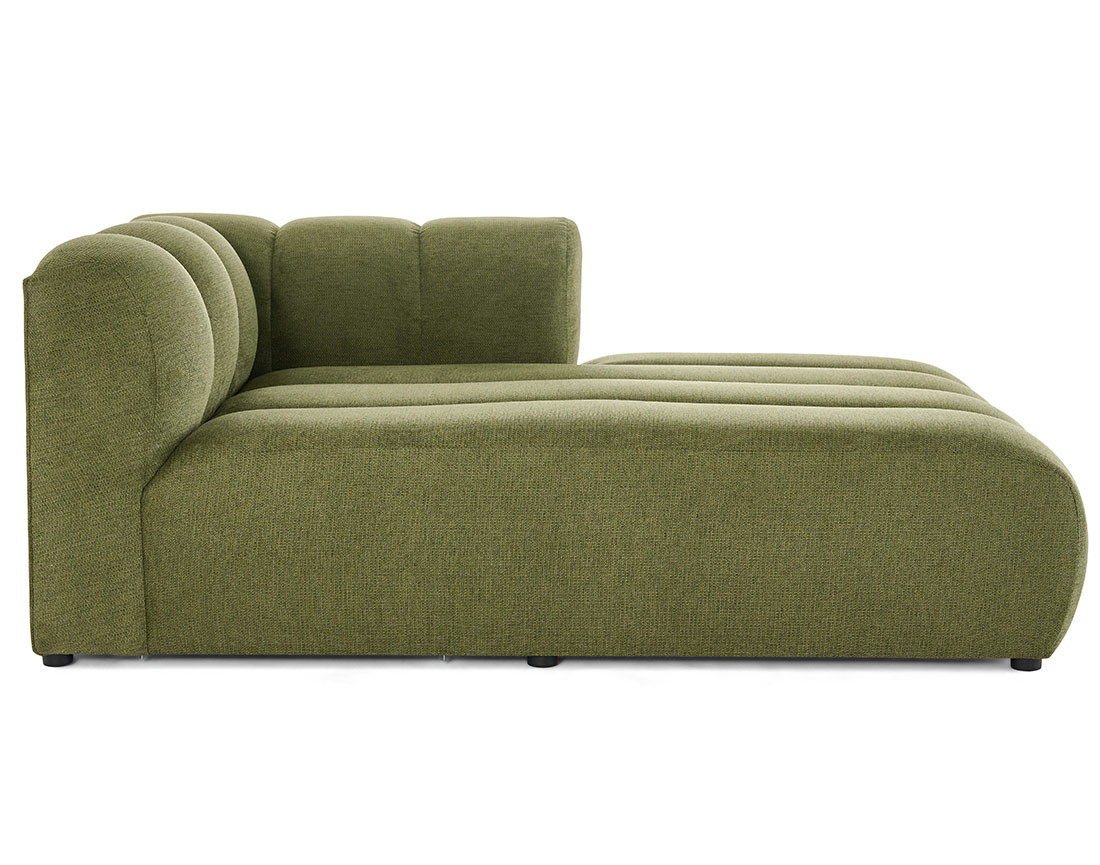 Module d'assise méridienne droit en tissu texturé Debbie