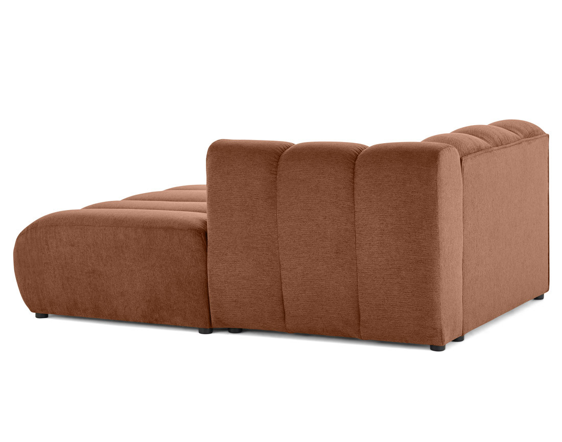 Module d'assise méridienne droit en tissu texturé Debbie