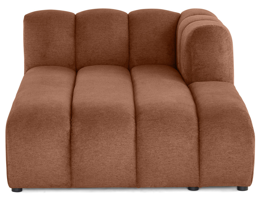 Module d'assise méridienne droit en tissu texturé Debbie