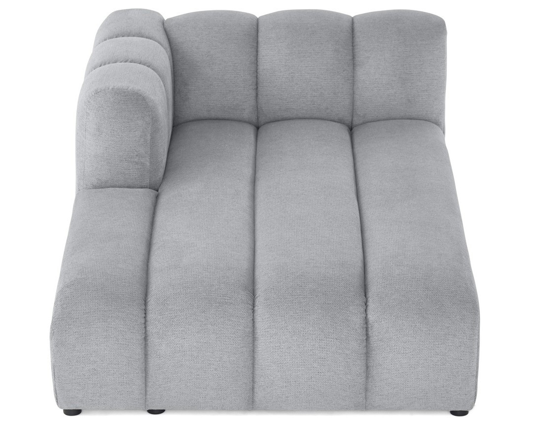 Module d'assise méridienne gauche en tissu texturé Debbie