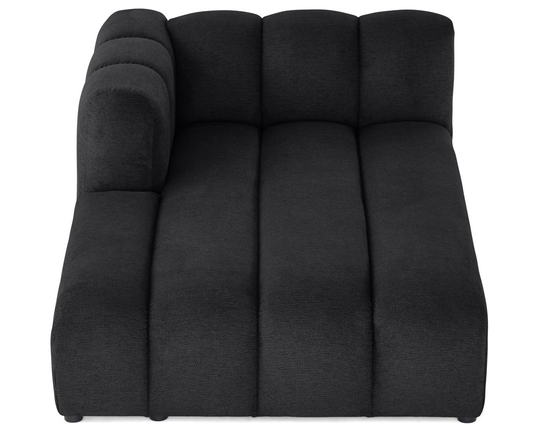 Module d'assise méridienne gauche en tissu texturé Debbie