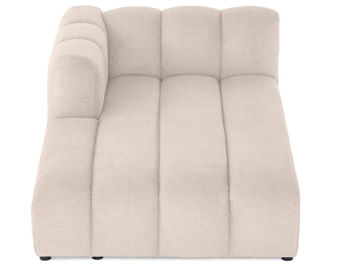 Module d'assise méridienne gauche en tissu texturé Debbie