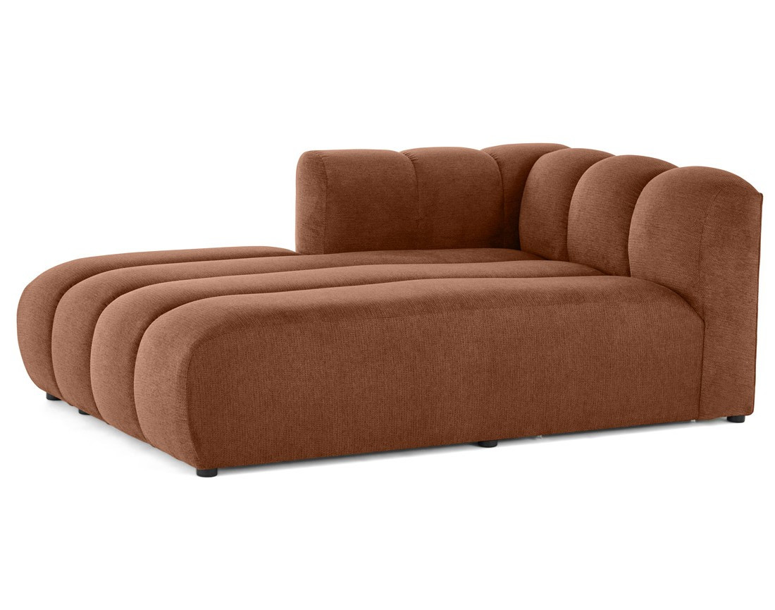 Module d'assise méridienne gauche en tissu texturé Debbie