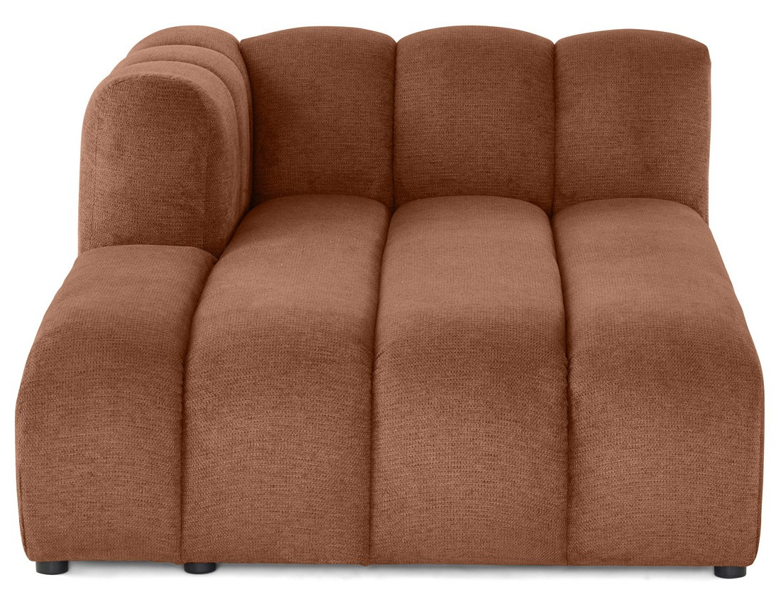 Module d'assise méridienne gauche en tissu texturé Debbie