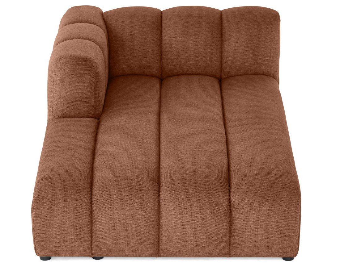 Module d'assise méridienne gauche en tissu texturé Debbie