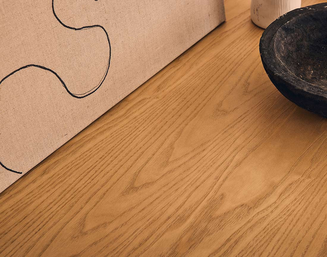 Buffet bas bois plaqué chêne et cannage 176 cm Milazzo