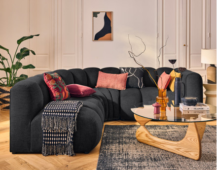 Module d'assise droit en tissu texturé Debbie