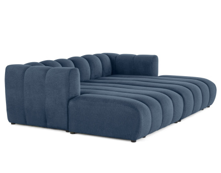 Canapé modulable droit 3 places avec double méridienne - assise profonde - en tissu texturé Debbie