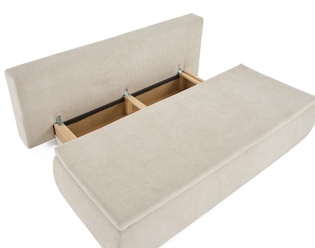 Canapé 3 places convertible avec coffre en velours texturé Kurt
