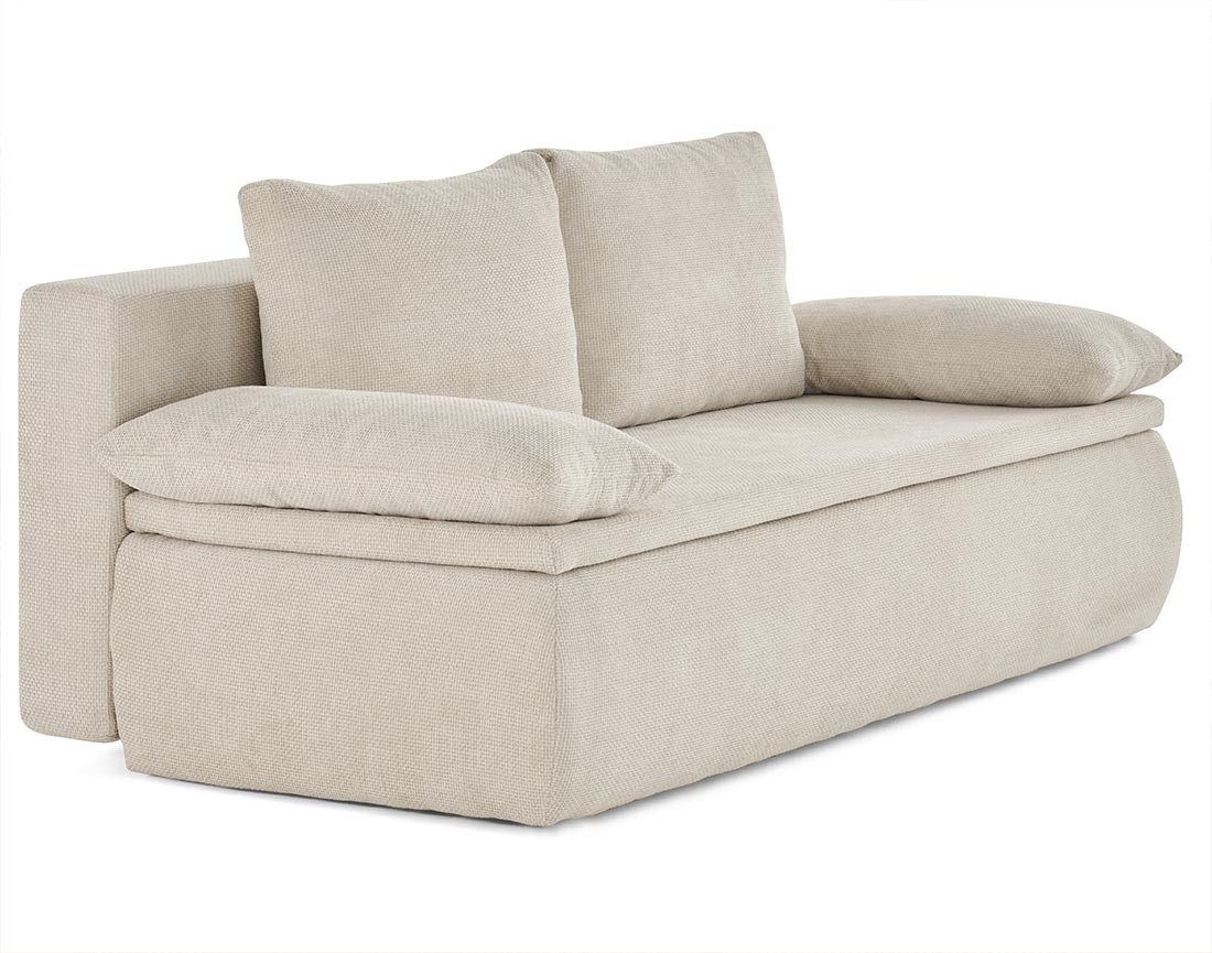 Canapé 3 places convertible avec coffre en velours texturé Kurt