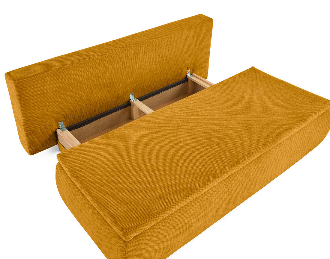 Canapé 3 places convertible avec coffre en velours texturé Kurt