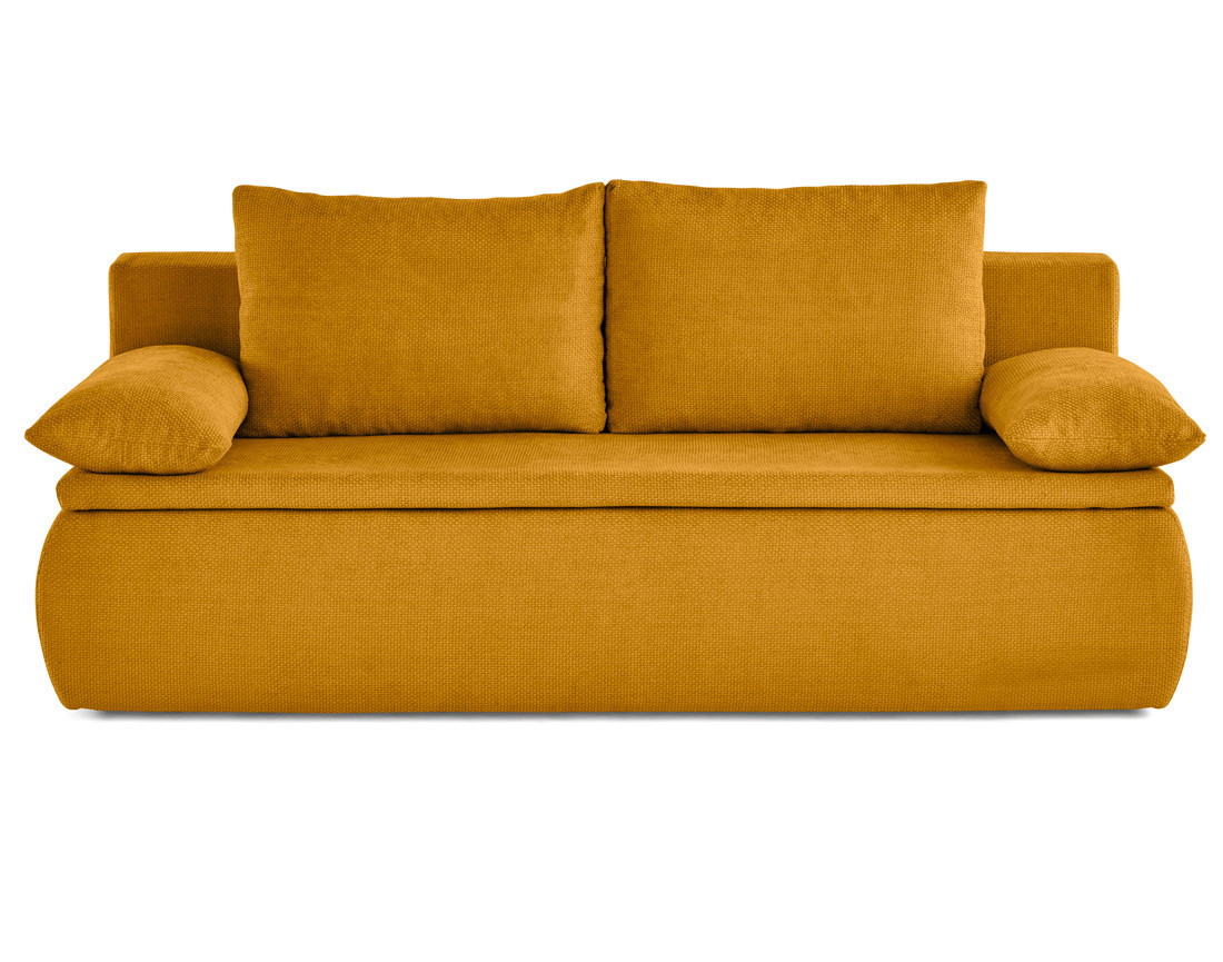 Canapé 3 places convertible avec coffre en velours texturé Kurt