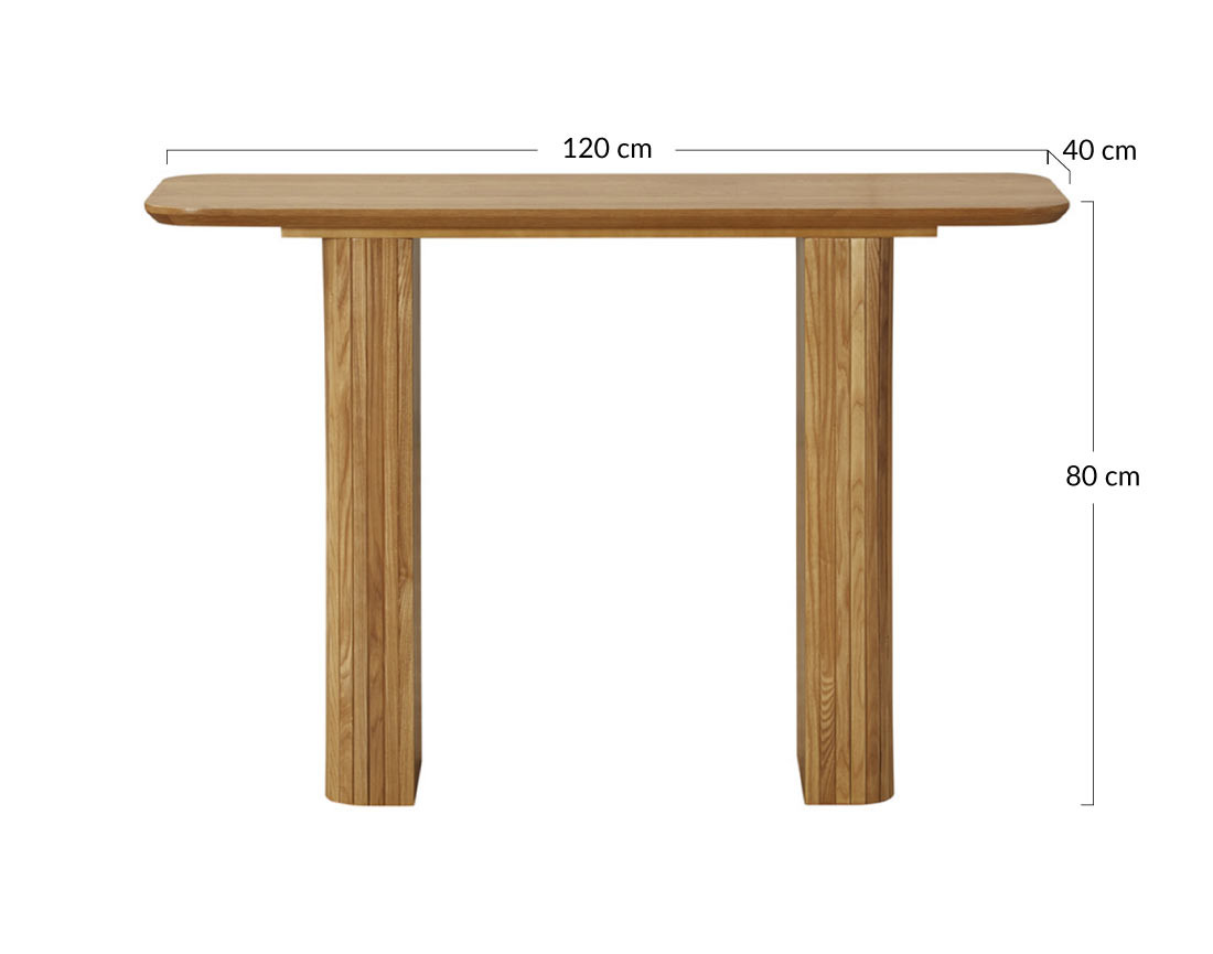 Console bois plaqué chêne et cannage 120 cm Milazzo