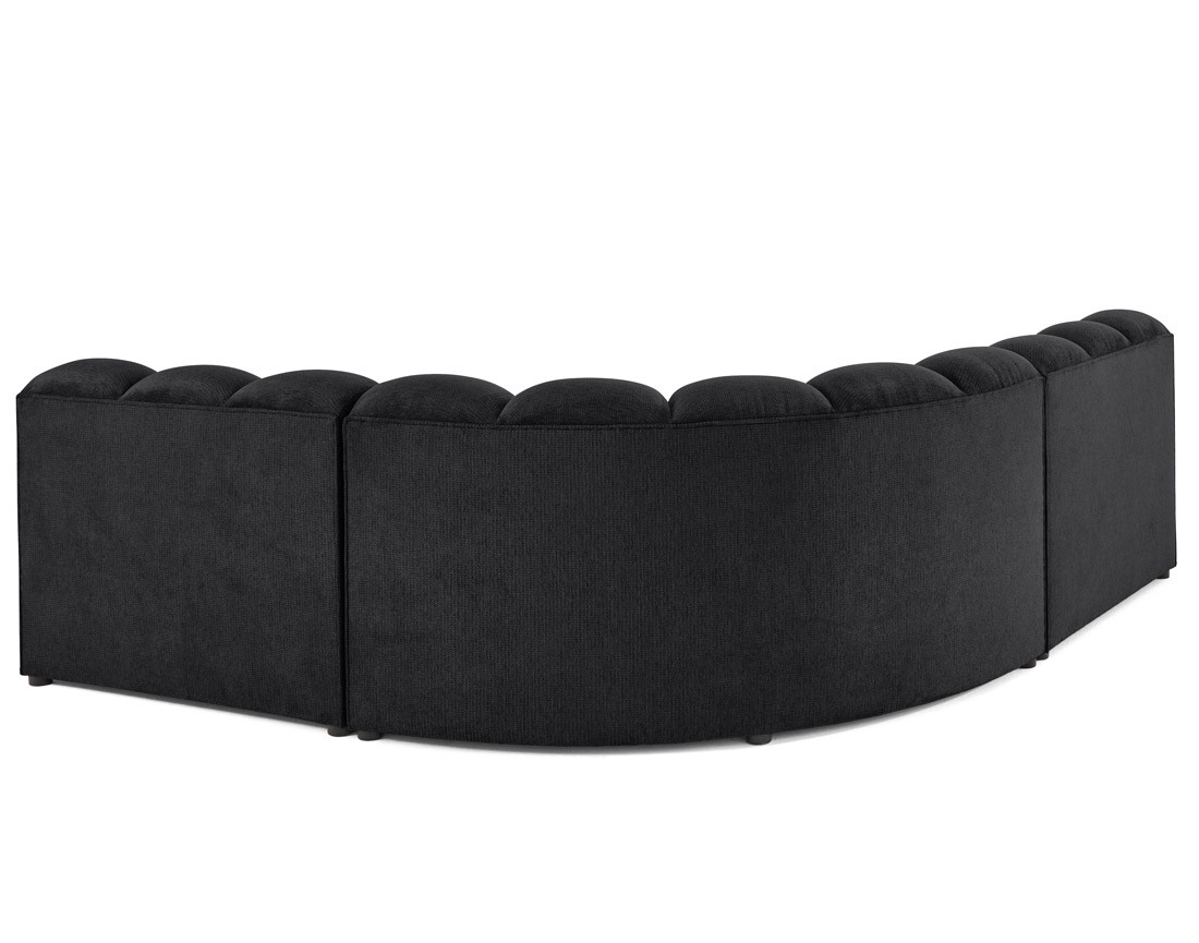 Canapé modulable d'angle réversible 4 places sans accoudoirs en tissu texturé Debbie