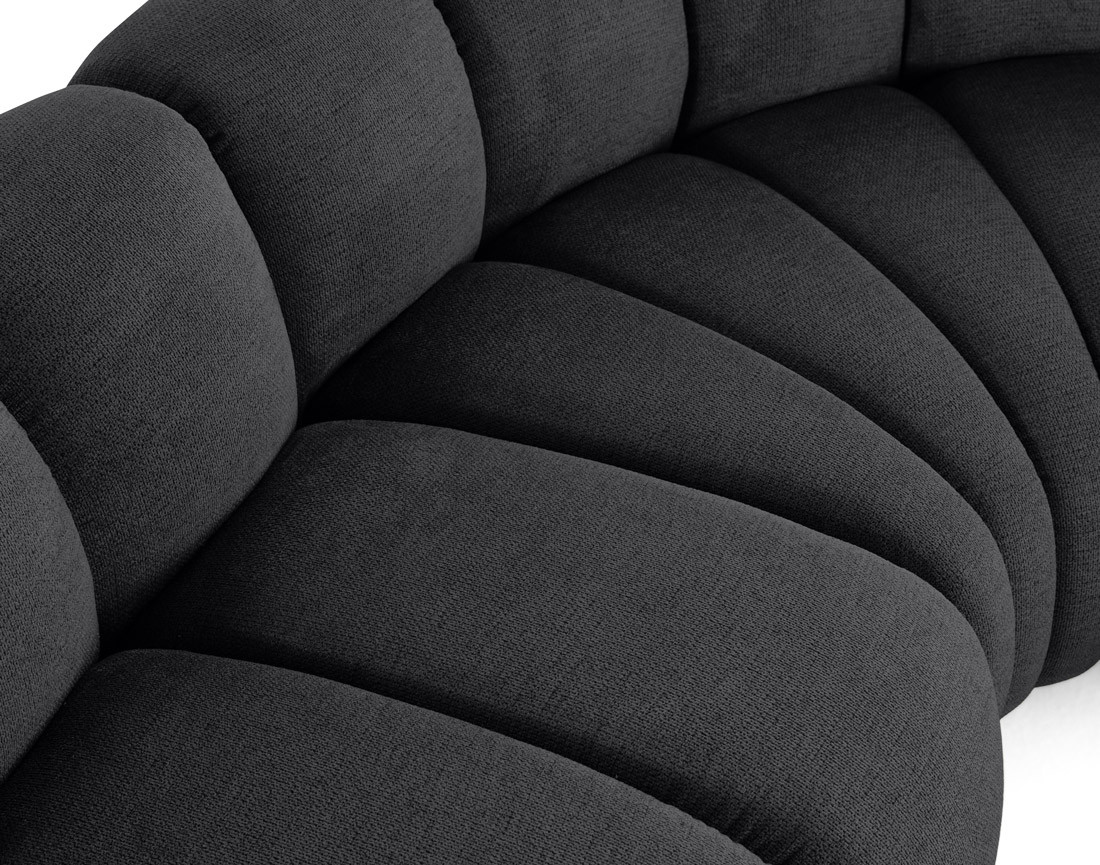 Canapé modulable d'angle réversible 4 places sans accoudoirs en tissu texturé Debbie