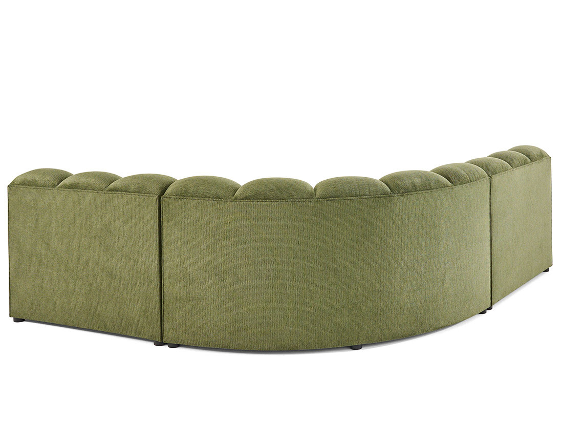 Canapé modulable d'angle réversible 4 places sans accoudoirs en tissu texturé Debbie