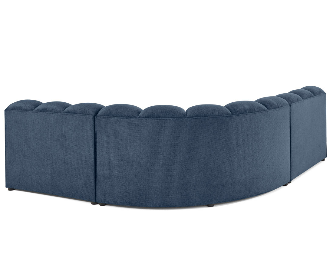 Canapé modulable d'angle réversible 4 places sans accoudoirs en tissu texturé Debbie